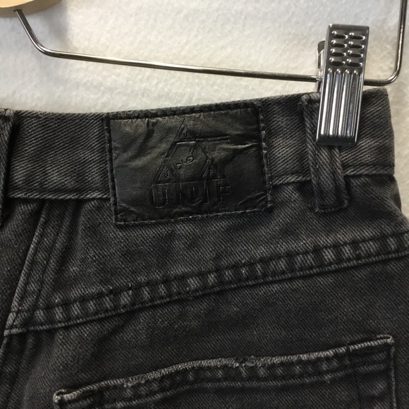 UNIF High Rise Faded Clack Cut Off Denim Shorts - Picture 7 of 9